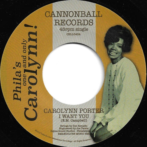 CAROLYNN PORTER _ I WANT YOU (CANNONBALL) Mint Condition.