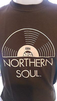 NORTHERN SOUL 45RPM - BROWN 100% COTTON  T-SHIRT