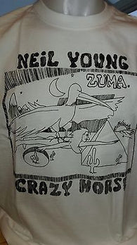 CRAZY HORSE - NEIL YOUNG  - 100% COTTON T-SHIRT - CREW NECK - ROCK CLASSIC