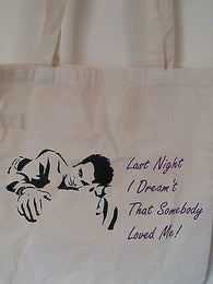 LAST NIGHT I DREAMT SOMEONE LOVED ME - COTTON TOTE BAG (Machine Washable)