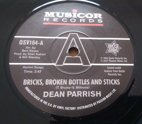DEAN PARRISH - BRICKS, BROKEN BOTTLES AND STICKS (OUTTA SIGHT Demo) Mint Condition