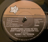 BOBBY PATTERSON - EVERYTHING GOOD TO YOU (OUTTA SIGHT) Mint Condition