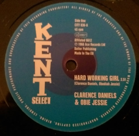 CLARENCE DANIELS & OBIE JESSE - HARD WORKING GIRL (KENT CITY) Mint Condition