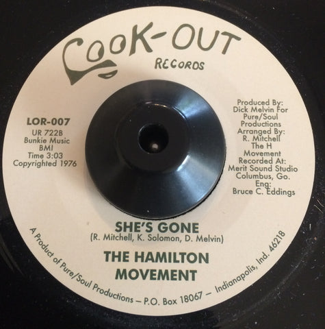 HAMILTON MOVEMENT - SHE'S  GONE (LOOK-OUT) Mint Condition