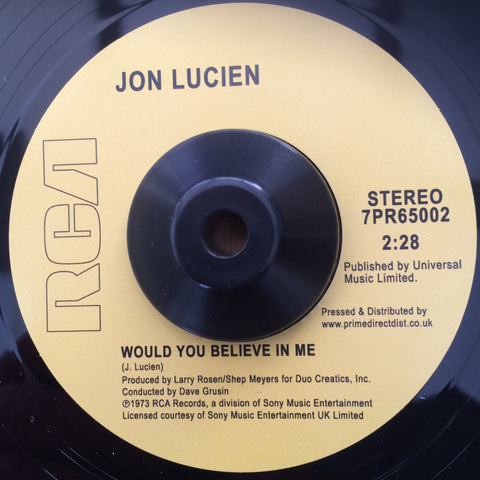 JON LUCIEN - WOULD YOU BELIEVE IN ME (SONY RCA) Mint Condition