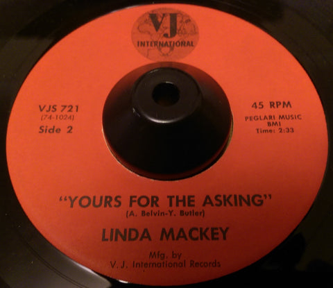 LINDA MACKEY - YOURS FOR THE ASKING (VJ INTERNATIONAL) Ex Condition