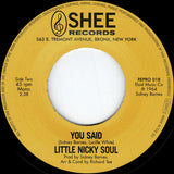 LITTLE NICKY SOUL - I WANTED TO TELL YOU b/w YOU SAID (REPRO) Mint Condition