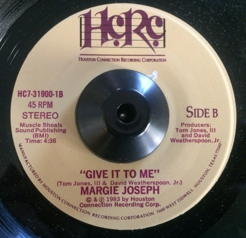 MARGIE JOSEPH - GIVE IT TO ME (HOUSTON CONNECTION) Ex Condition