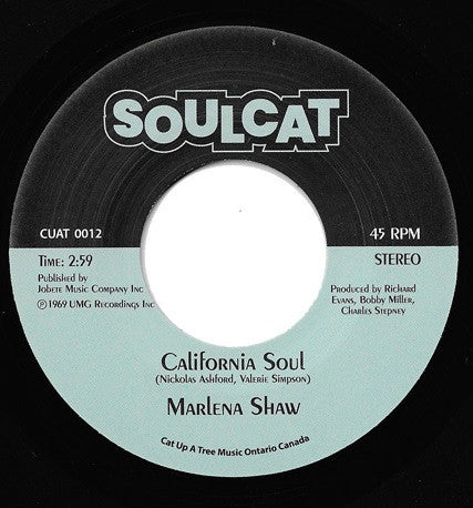 MARLENA SHAW - CALIFORNIA SOUL / WADE IN THE WATER (SOULCAT) Mint Condition