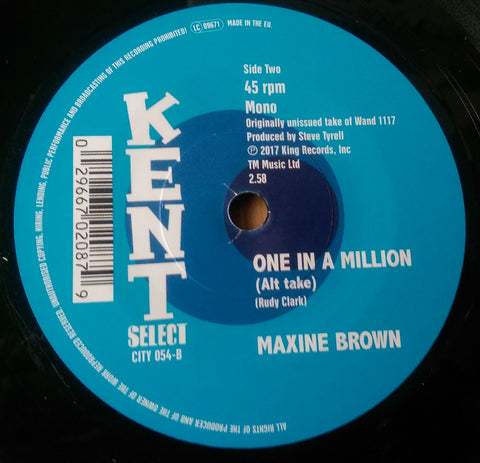 MAXINE BROWN - ONE IN A MILLION b/w BABY CAKES (KENT CITY) Mint Condition