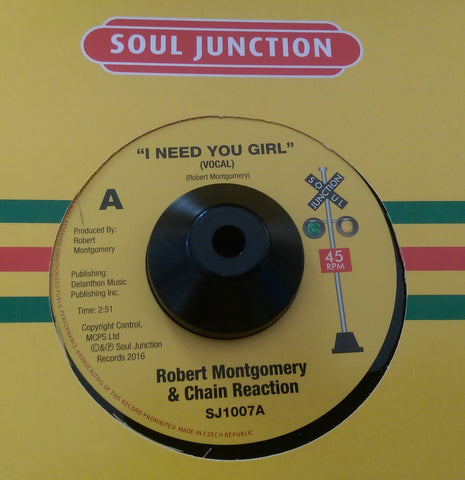 ROBERT MONGOMERY - I NEED YOU GIRL (SOUL JUNCTION) Mint Condition