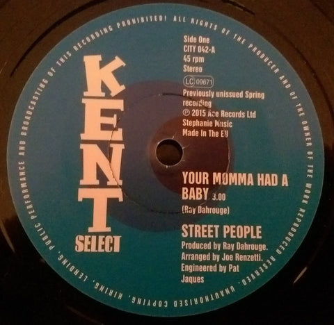 STREET PEOPLE - MOMMA HAD A BABY (KENT CITY) Mint Condition.