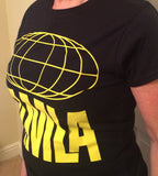TAMLA GLOBE - FEMALE - T-SHIRT (Black Cotton-Yellow Print)