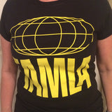 TAMLA GLOBE - FEMALE - T-SHIRT (Black Cotton-Yellow Print)