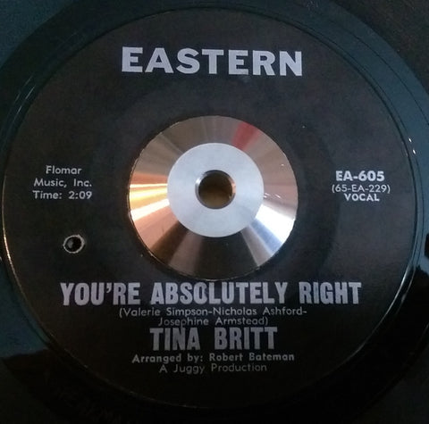 TINA BRITT - ABSOLUTELY RIGHT (EASTERN) Ex Condition