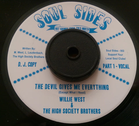WILLIE WEST - THE DEVIL GIVES ME EVERYTHING (SOUL SIDES Demo) MInt Condition